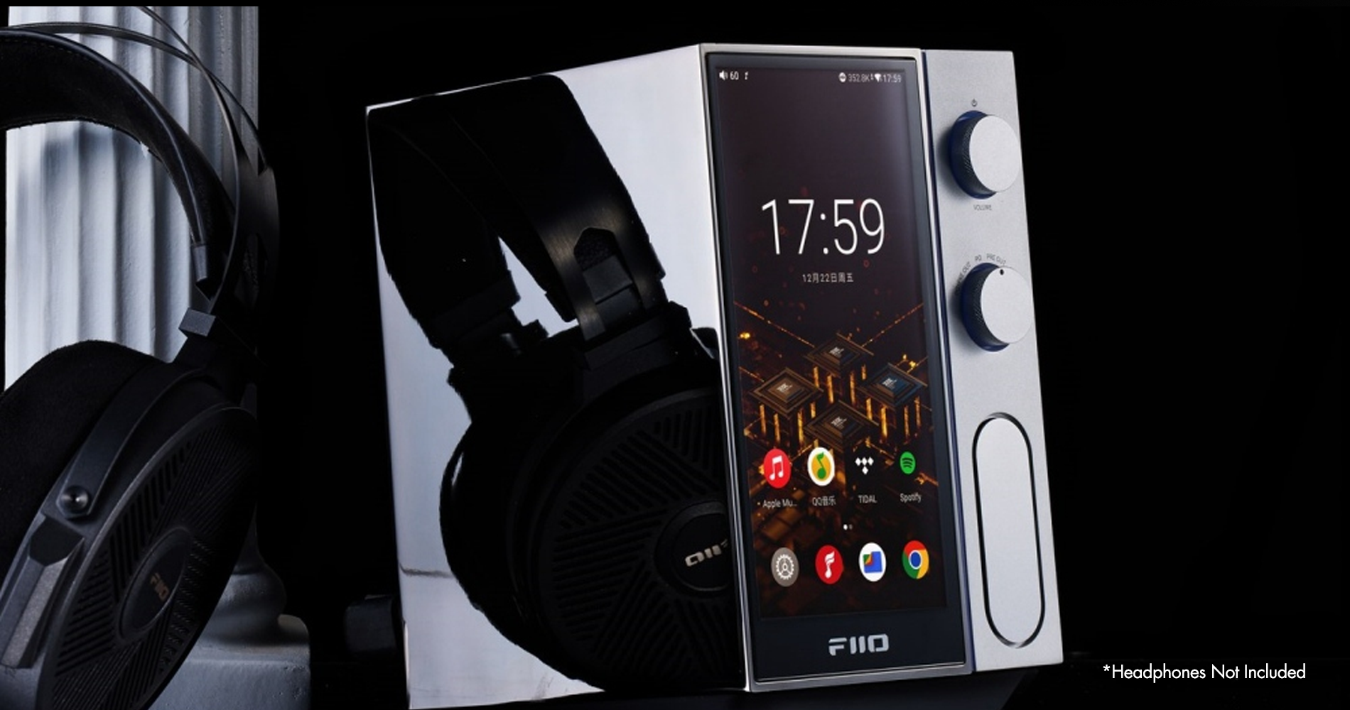 FiiO R9 Flagship All-in-One Player, Streamer, and Headphone Amp/DAC with Headphones