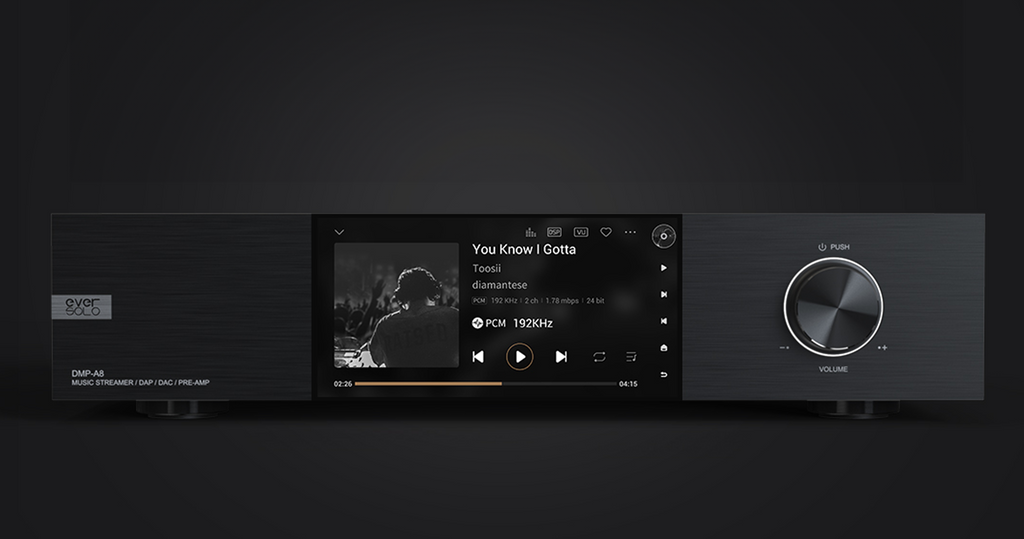 Eversolo DMP-A8 Streamer, Digital Audio Player, DAC, and Preamp LCD Screen