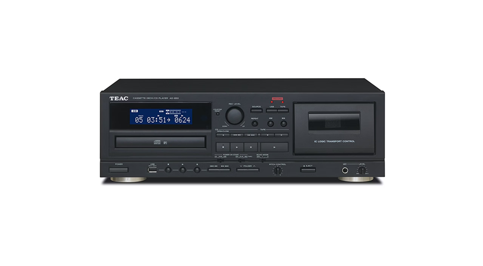 TEAC AD-850-SE Cassette Deck and CD Player Front View