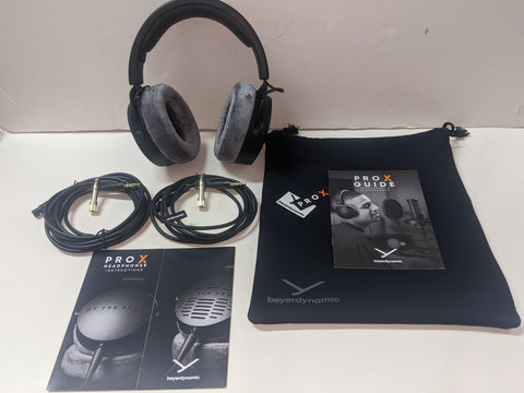 Beyerdynamic DT 700 Pro X fones de ouvido fechados monitoramento de gravação mixagem neutra plana analítica acessível fone de ouvido 1/4 de polegada 1/8 polegada saco adesivos folhetos instruções