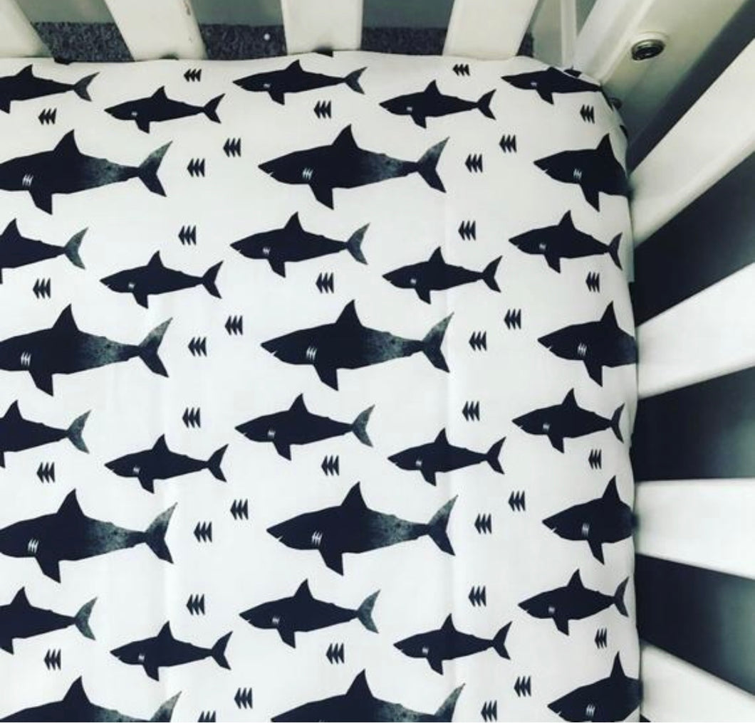 shark crib fitted sheet