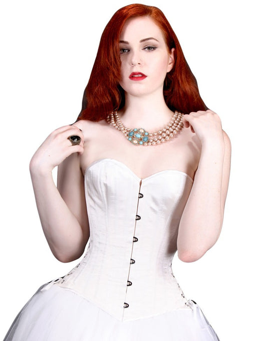 Satin Daisies Overbust Corset, Slim Silhouette, Regular** PHOTO SAMPLE,  ONLY SIZE 22M IS AVAILABLE