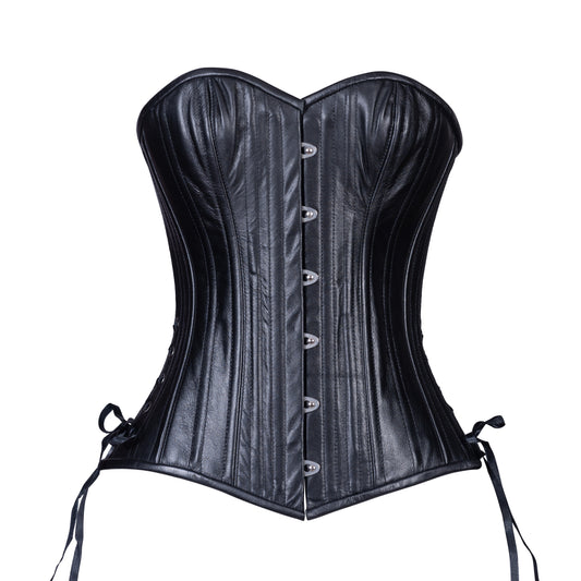 Black Leather Corset, Slim Silhouette, Long – Timeless Trends