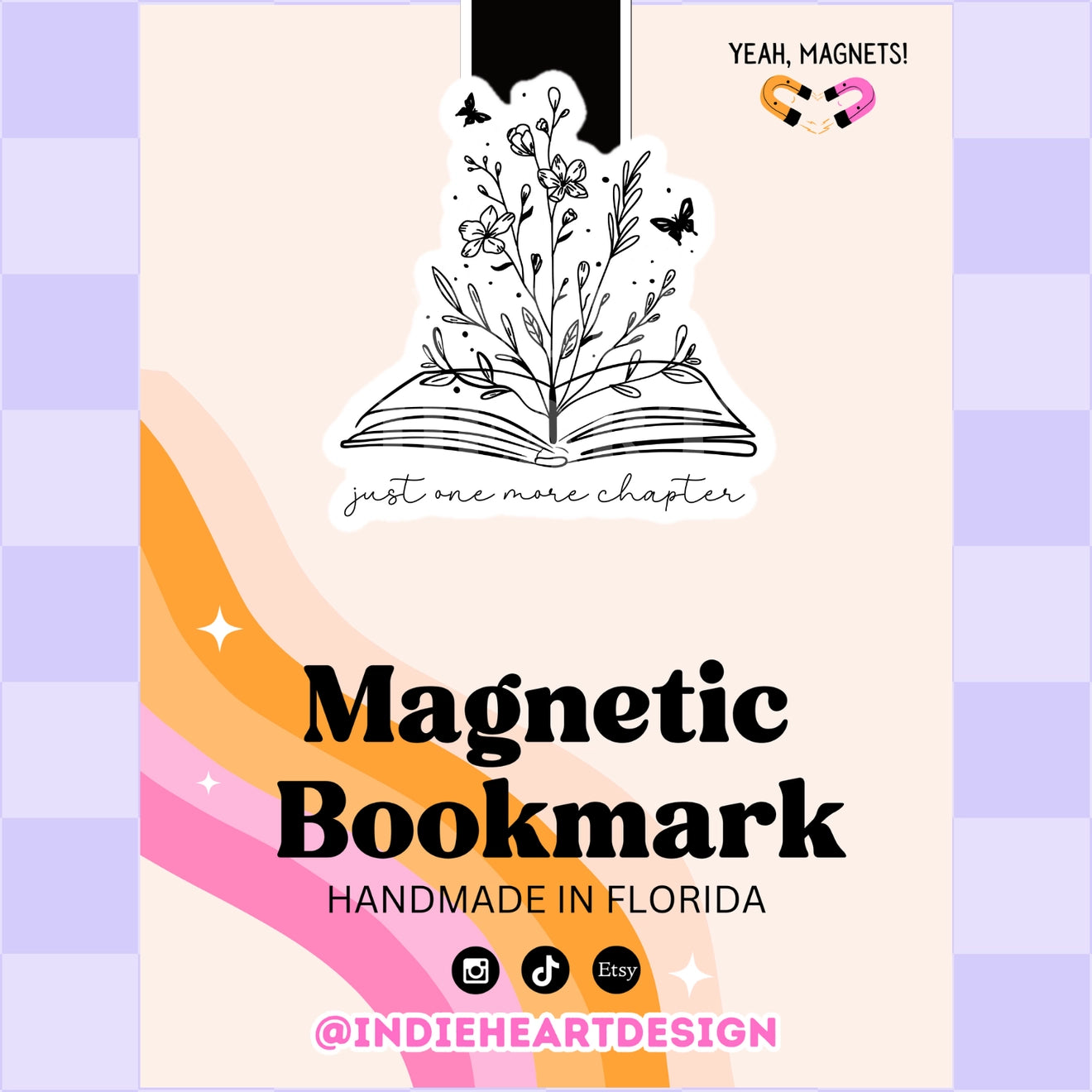 Just one more chapter flower Magnetic Bookmark