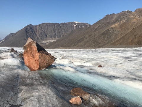 massive rock on the ice