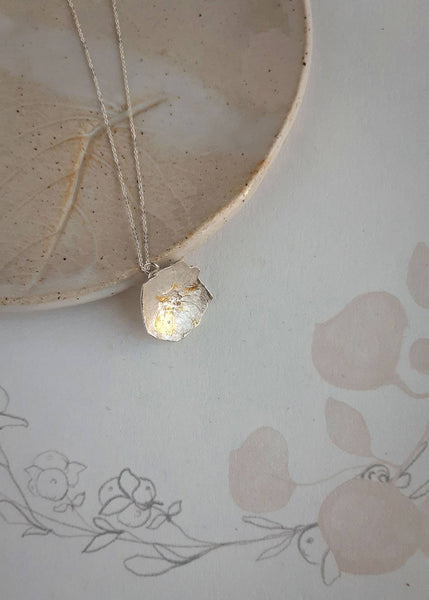 Rose Necklace made from a pressed flower