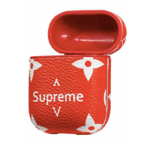 Supreme x LV Leather ShockProof Case for Apple Airpods 1 & 2 | TRU SELECTIONS