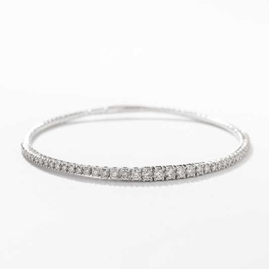 1/2 Cttw Diamond Line Bangle in 10K White Gold - 7.5 (0.5 Cttw, Color –  EternalDia