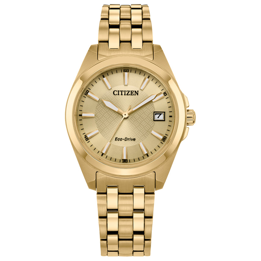 Citizen Eco-Drive Crystal Champagne Dial Ladies Watch | FE1147-79P