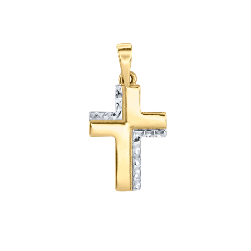 Diamond Cut Cross Pendant in 10K White Gold – Ann-Louise Jewellers