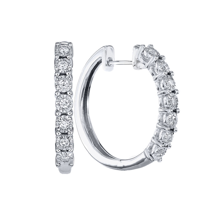 Miracle Mark Diamond Hoop Earrings in 10K White Gold (0.05ct tw) – Ann ...