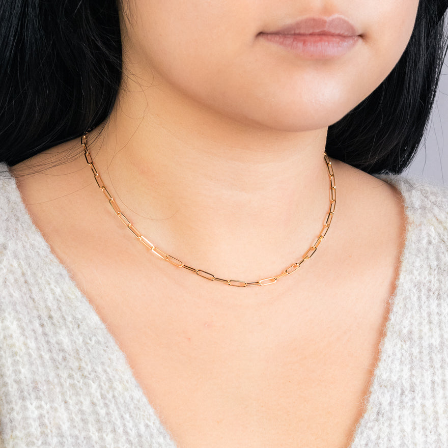 10K Yellow Gold Paper Clip Chain (18”) – Ann-Louise Jewellers