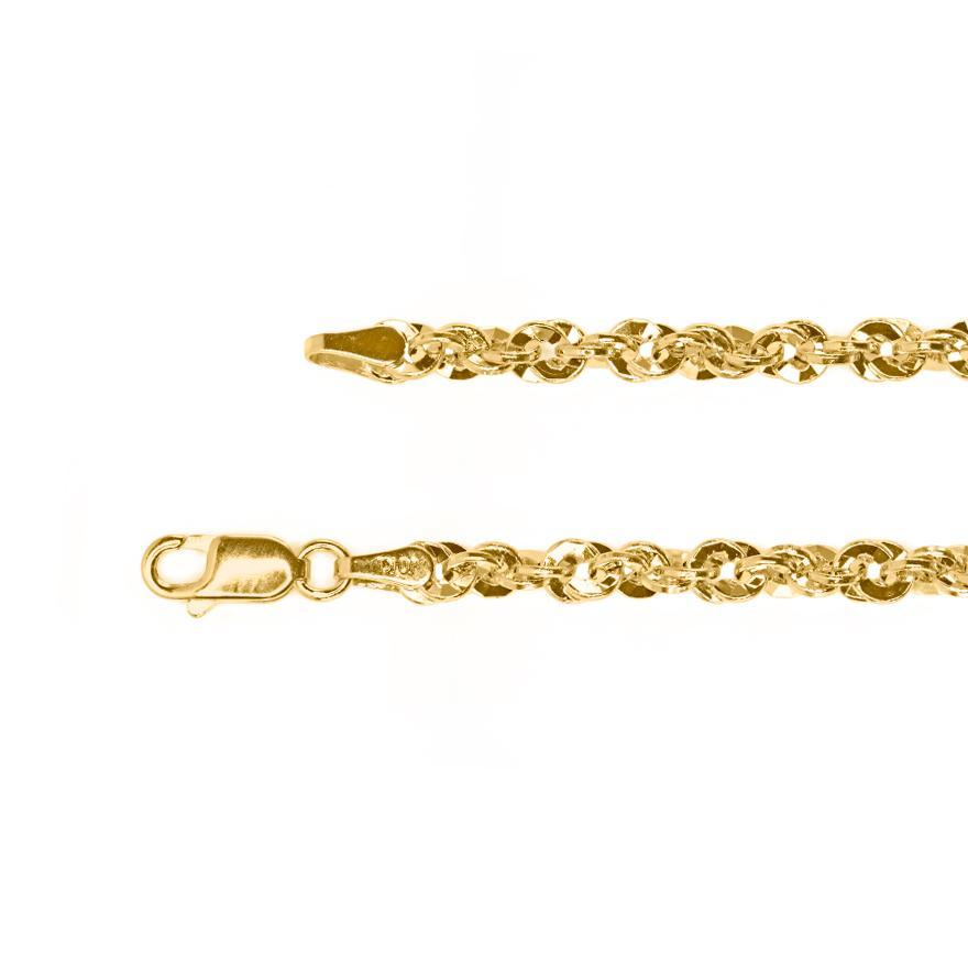 10K Yellow Gold 3.70mm Diamond Cut Rope Chain (24