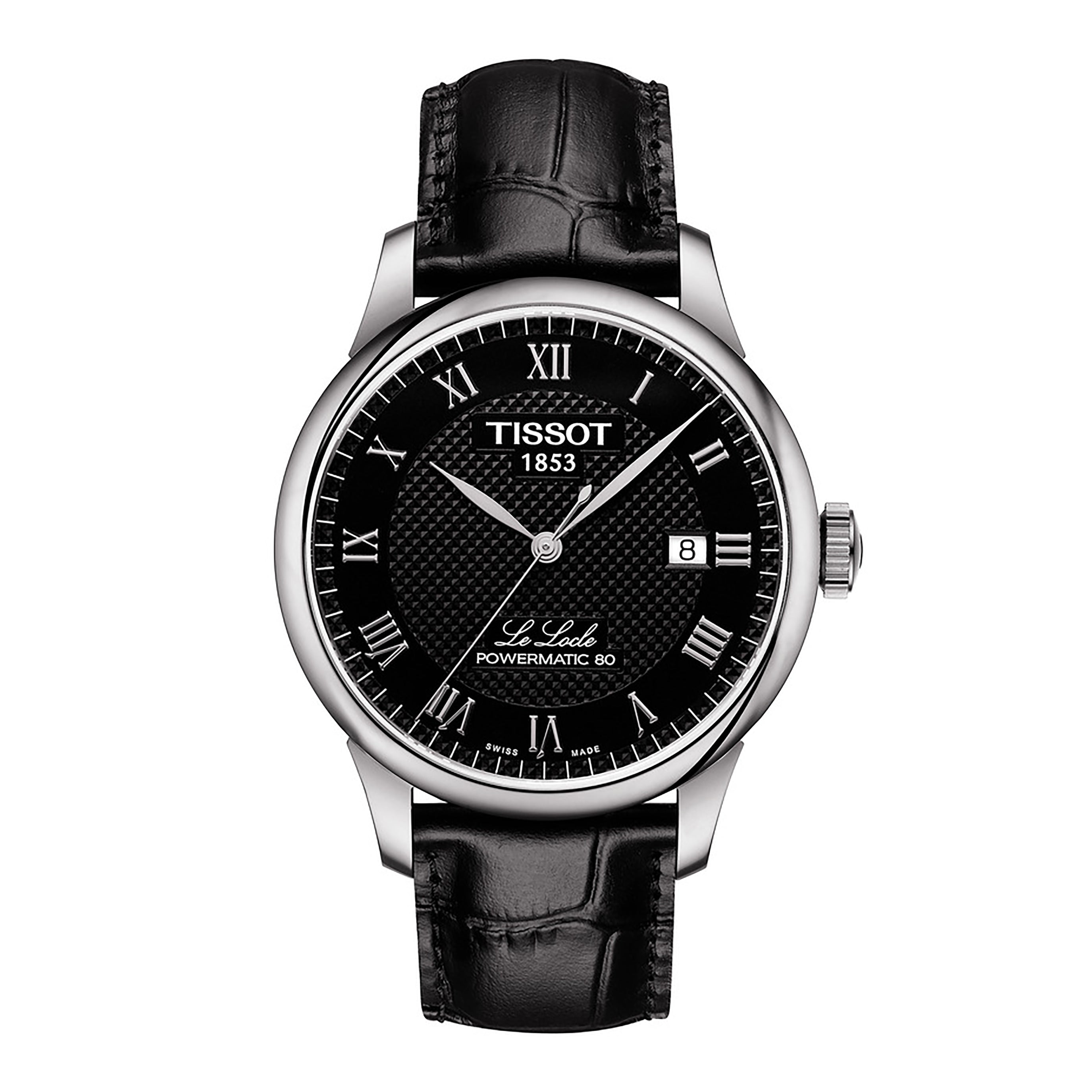 Tissot Le Locle Powermatic 80 Silver Dial Black Leather Strap