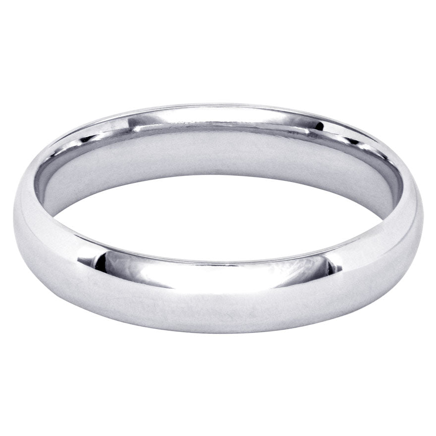 Low Dome Comfort Fit Wedding Band in 14K White Gold (6MM)