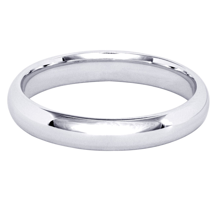 Low Dome Comfort Fit Wedding Band in 14K White Gold (6MM)