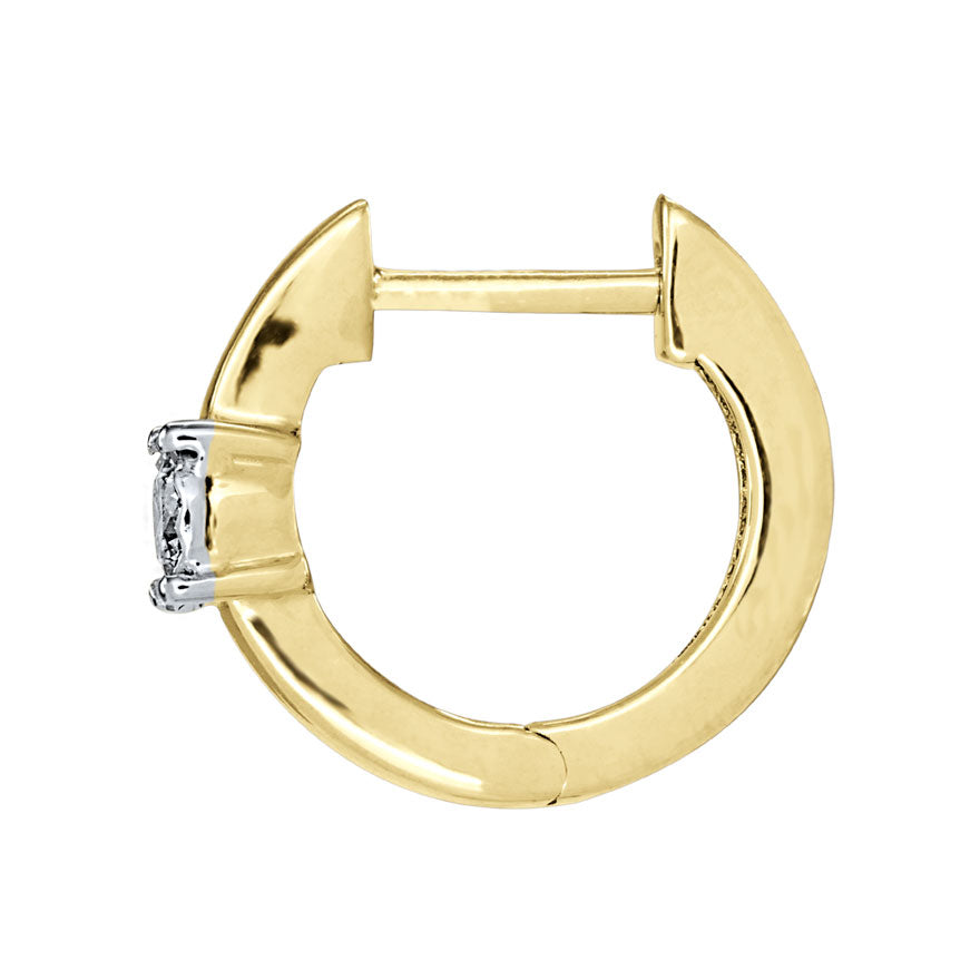 Diamond Hoop Earrings In 10K Yellow and White Gold (0.13 ct tw) – Ann ...