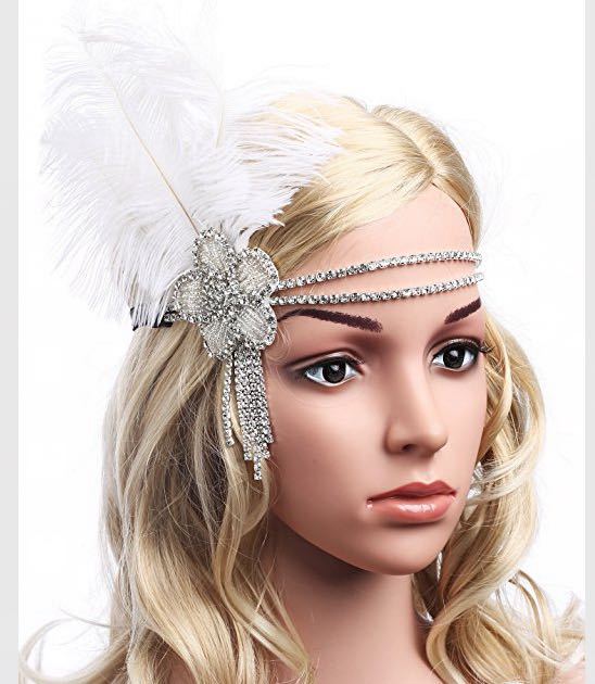 1920s Flapper Headband for Women & Girls - Roaring 20s Accessories/Great Gatsby Party, Wedding Headpiece-hair accessories-SWEET T 52