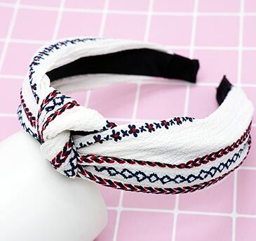Top Knot Handmade Elastic Hair Bow/Headband in Print Patterns-headband-SWEET T 52