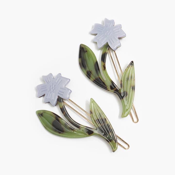 Floral Hair Barrette Set