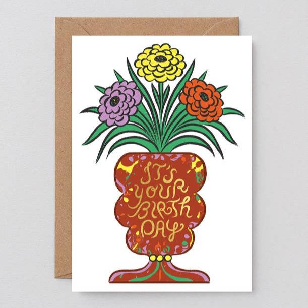 It's Your Birthday Vase Greeting Card