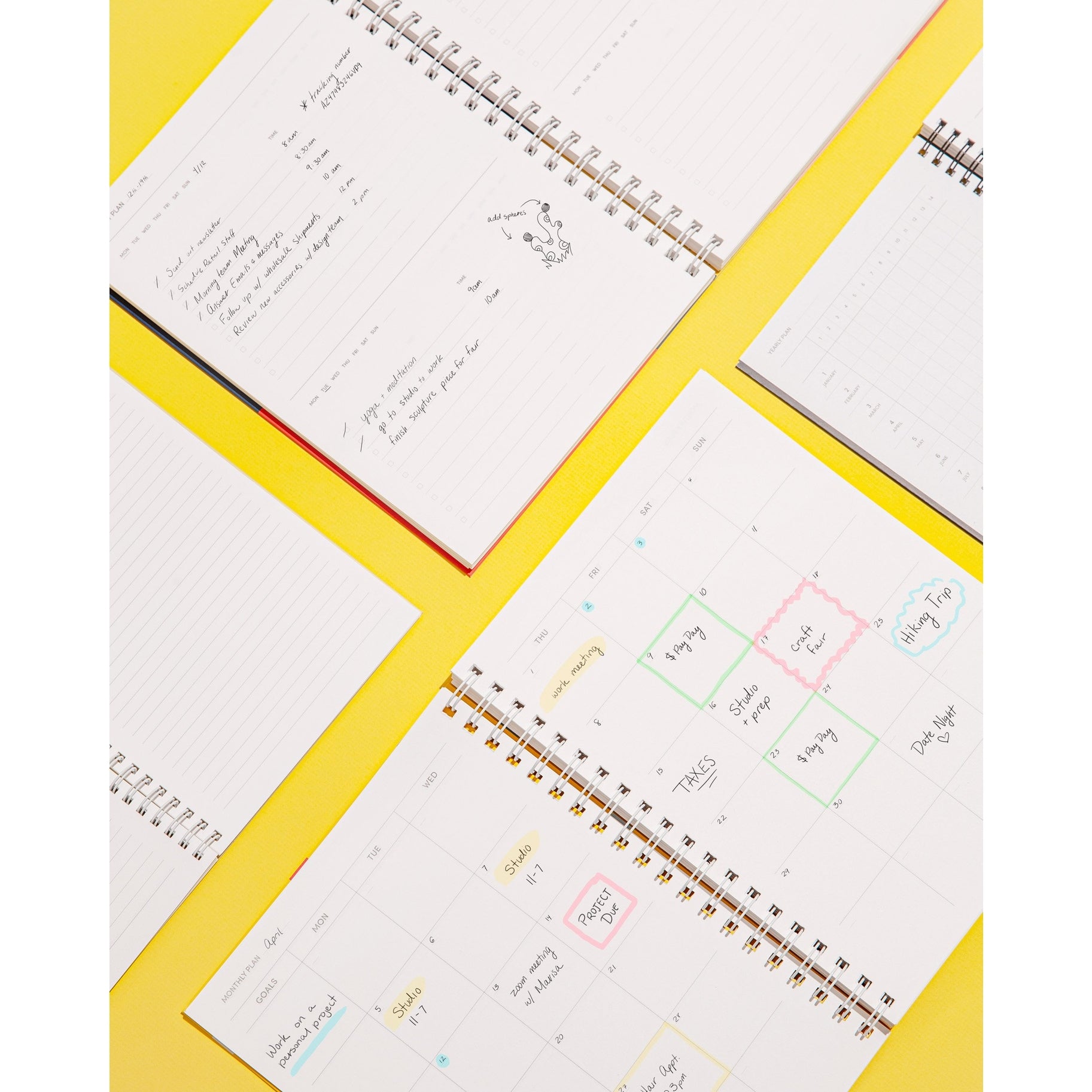 Daily Weekly Monthly Planner in Abstract Tubes