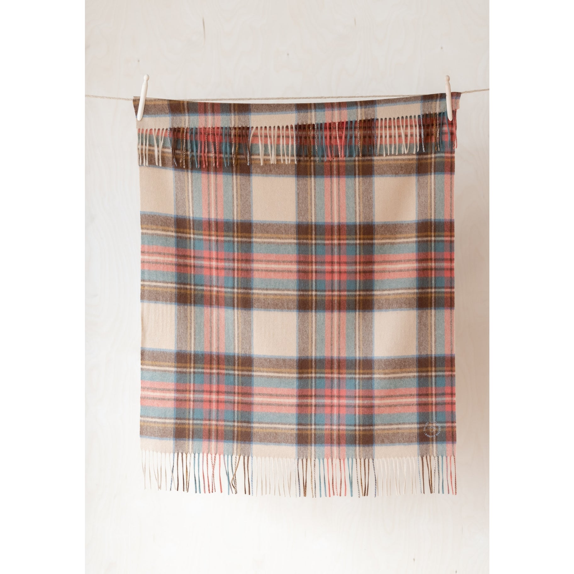 Lambswool Baby Blanket in Stewart Dress Antique Tartan