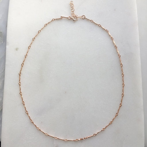 Gold small link choker necklace – Rose Burkhardt Jewelry