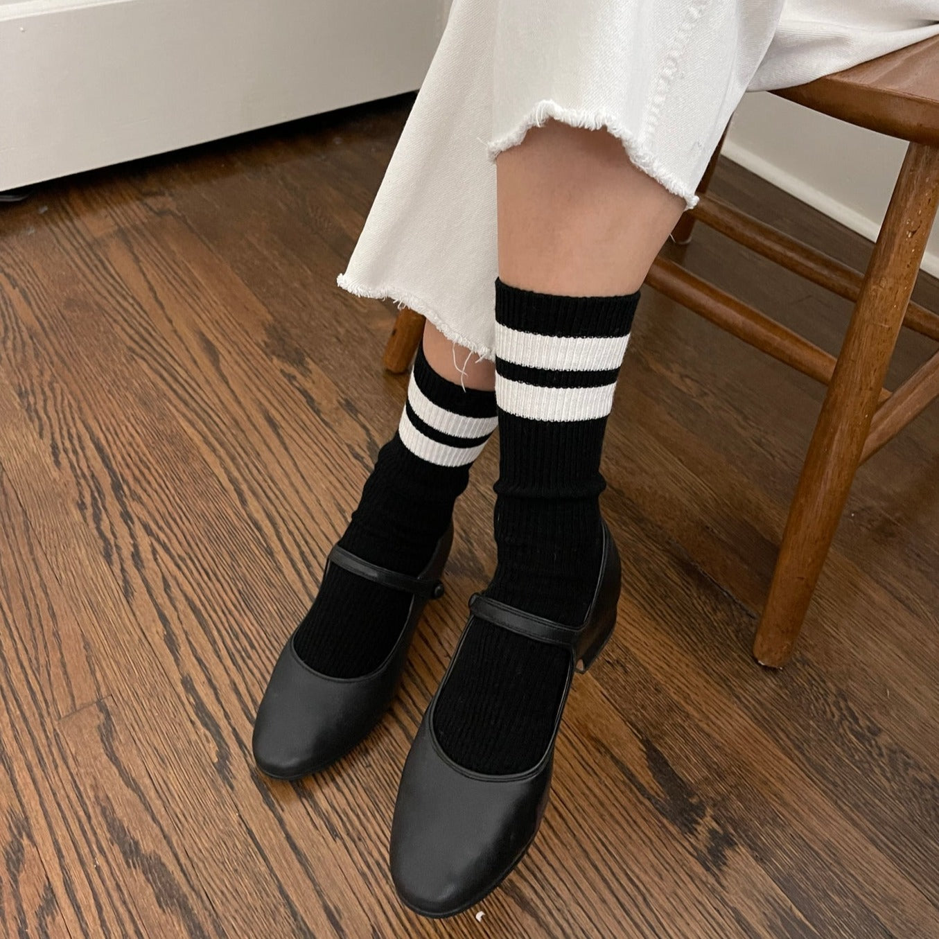 Grandpa Cashmere Blend Boot Socks with Varsity Stripe