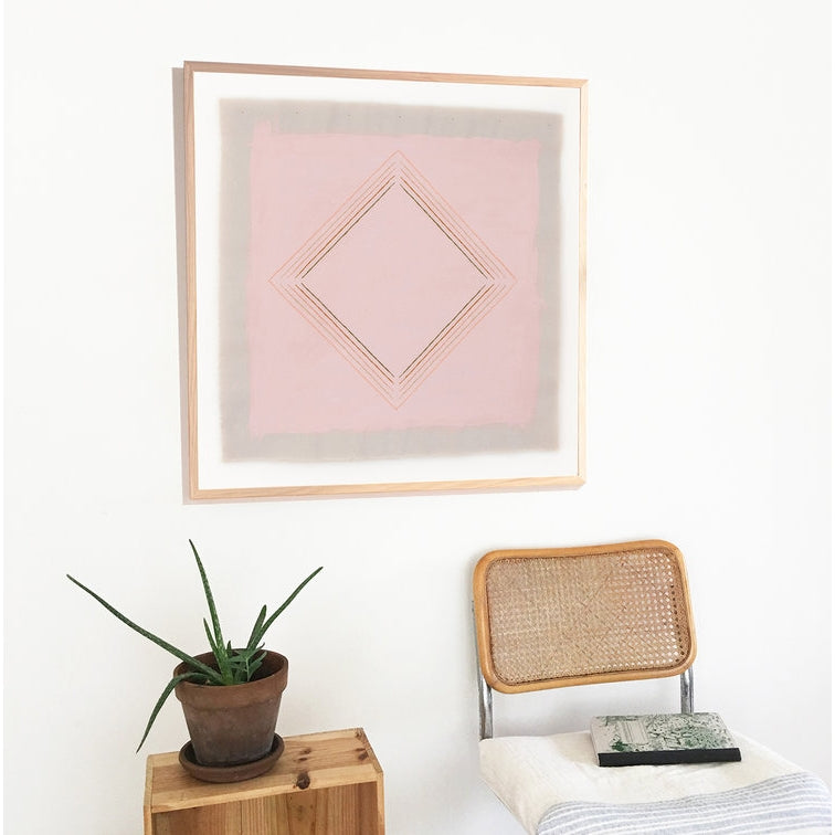 Muted Pink Diamond Mid-Century Modern Art Print