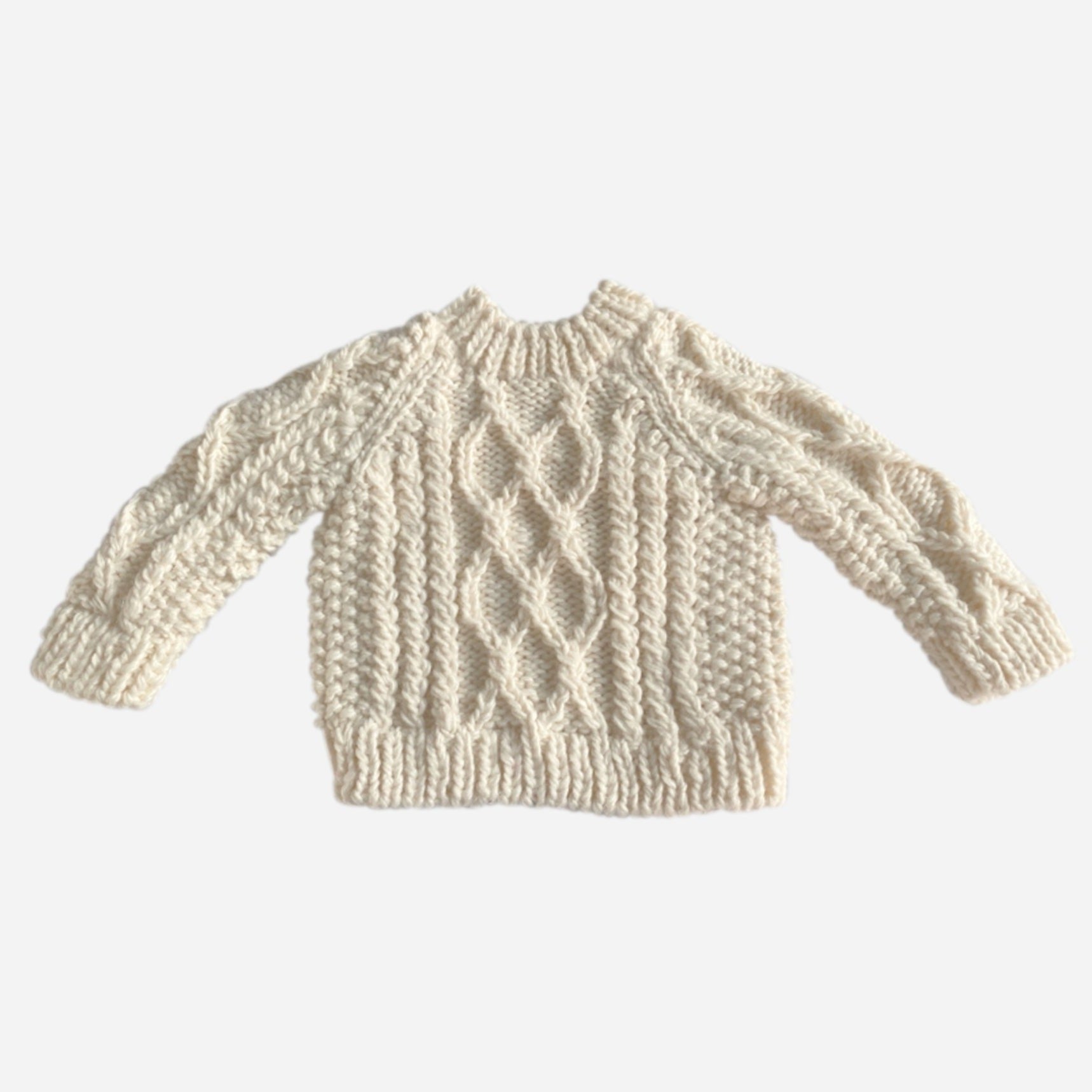 Baby and Toddler Fisherman’s Sweater in Cream