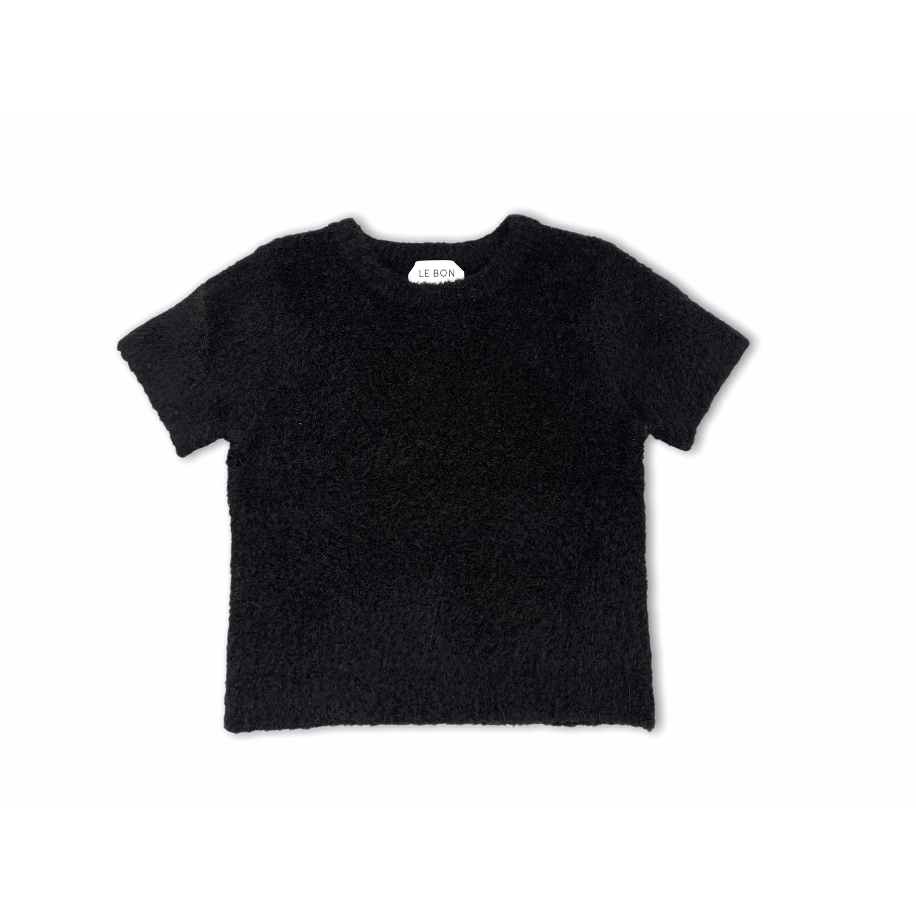 Nuage Short Sleeve Sweater in Black