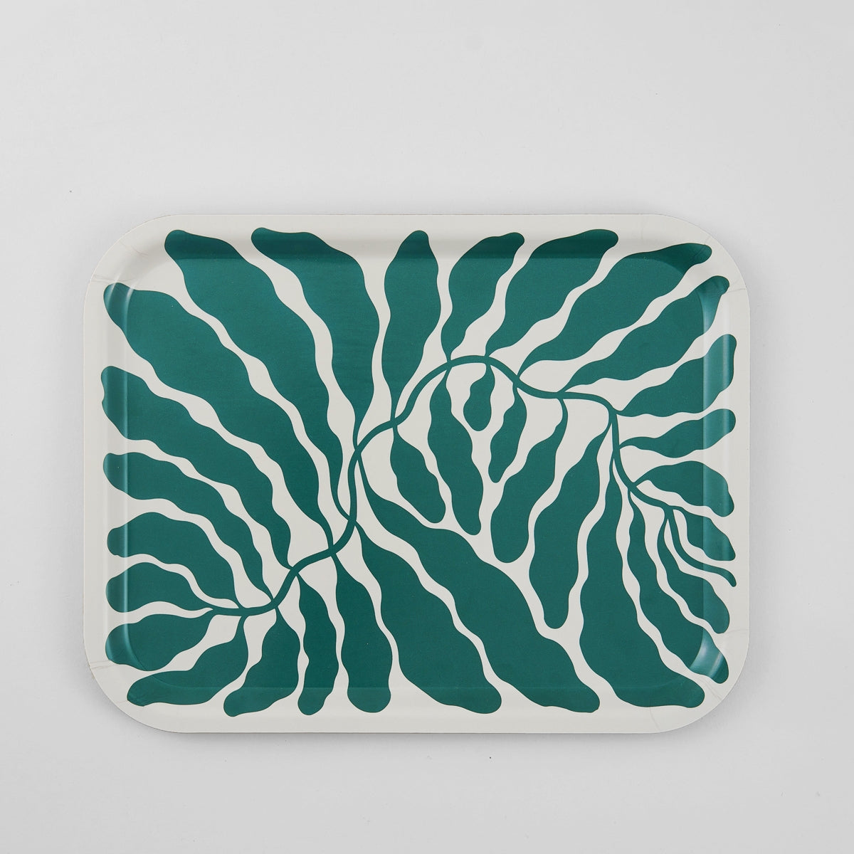 Green Leaves Rectangle Art Tray