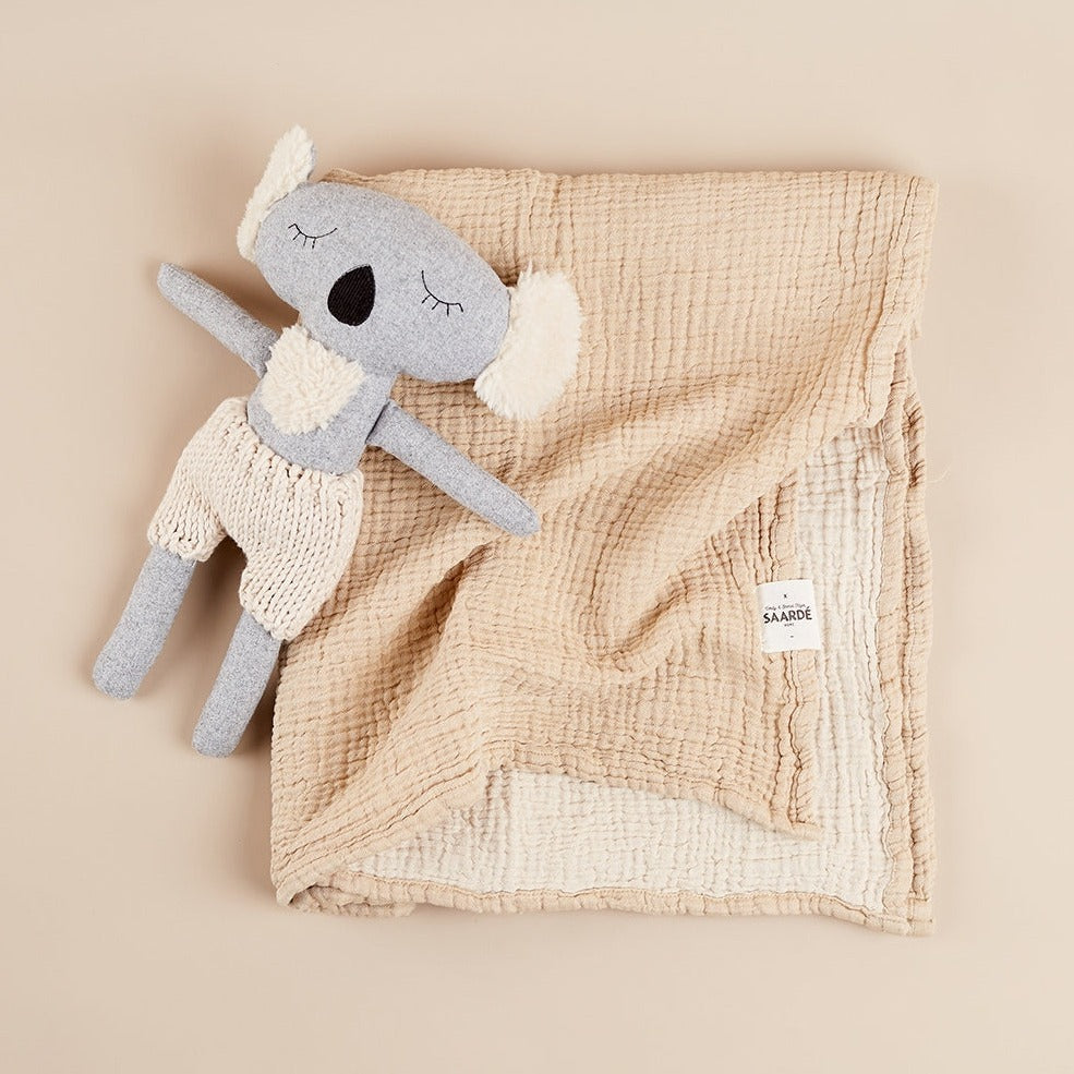 Enes Crinkle Baby Blanket in Sand + Clay