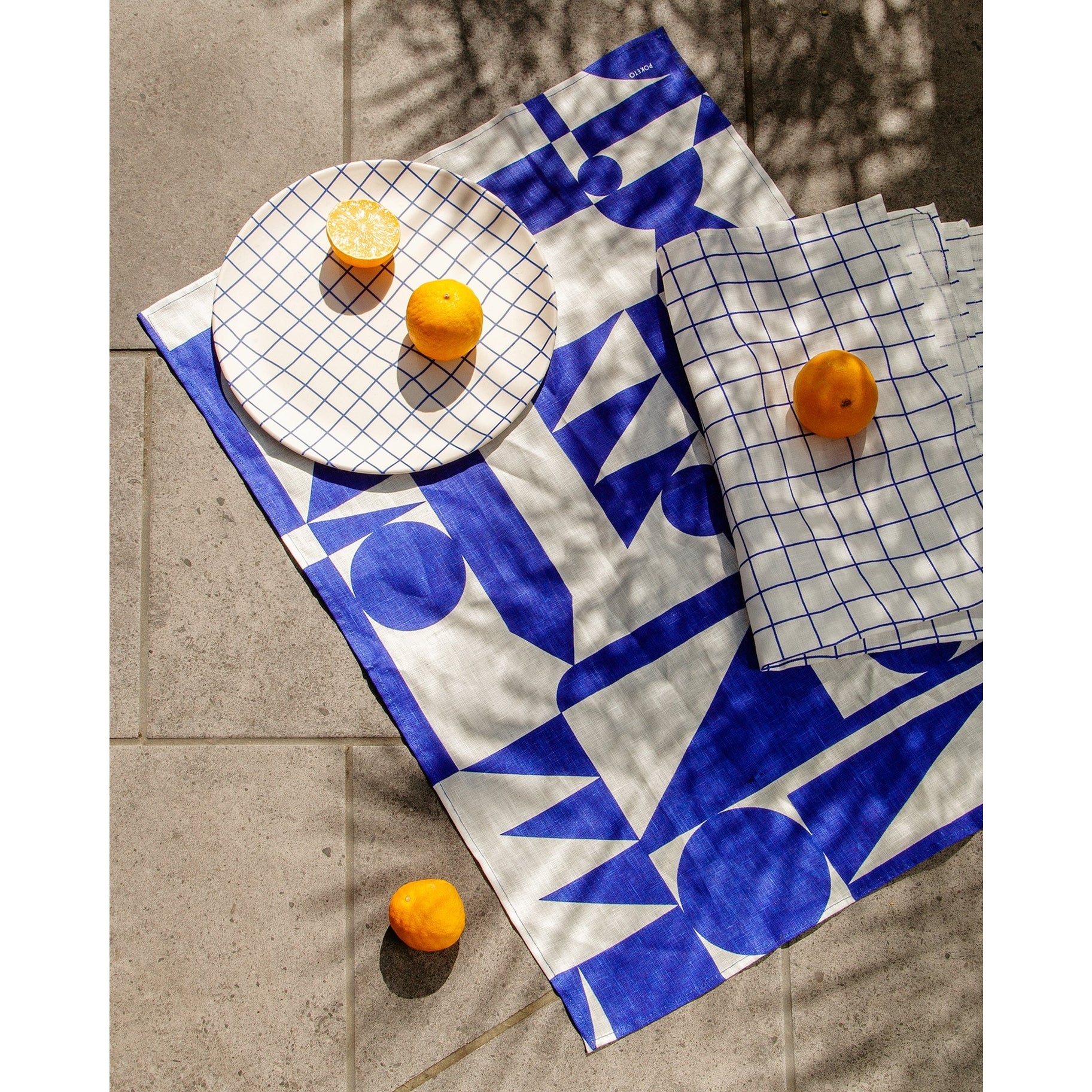 Linen Tea Towel Set in Blue