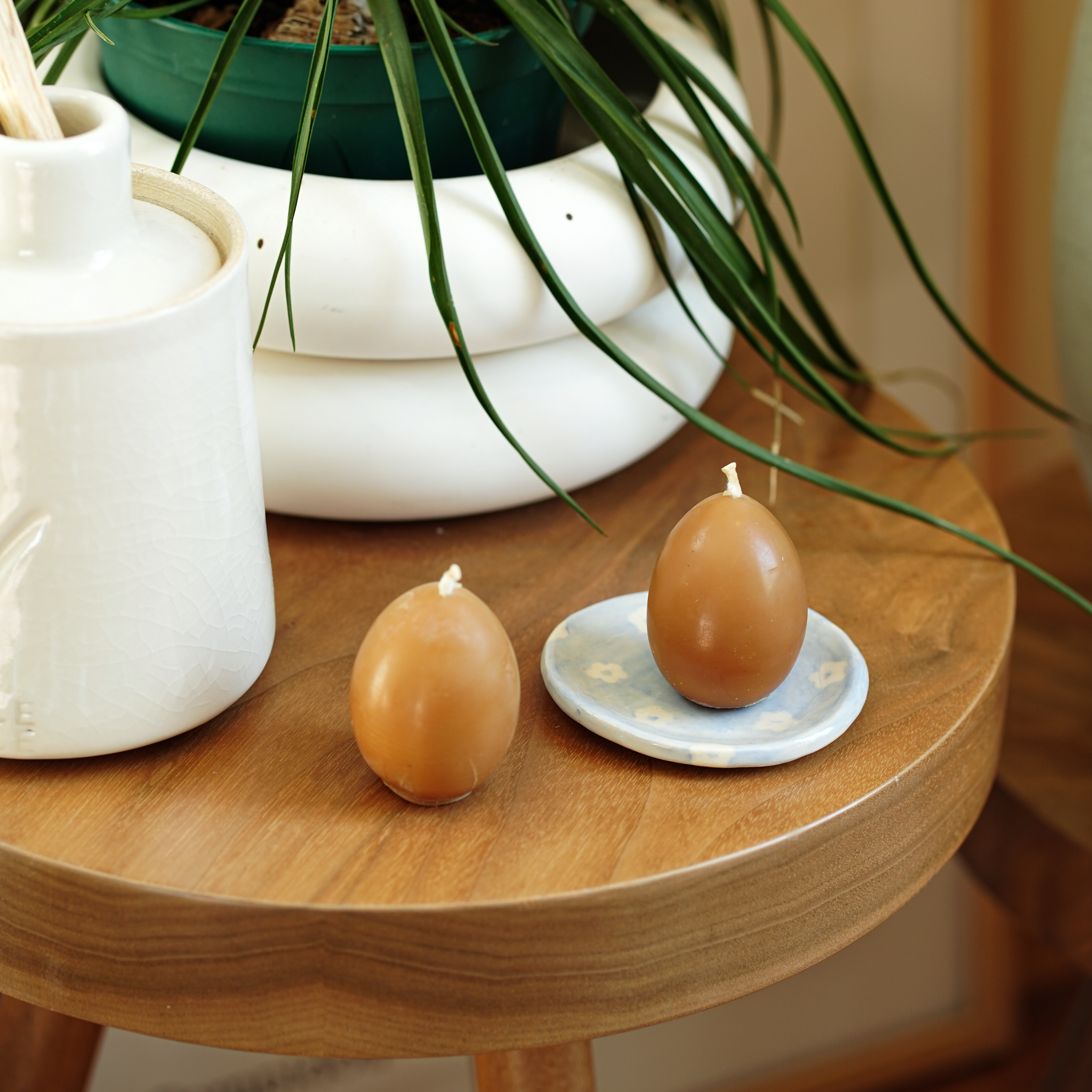 French Artisanal Beeswax Egg Candle