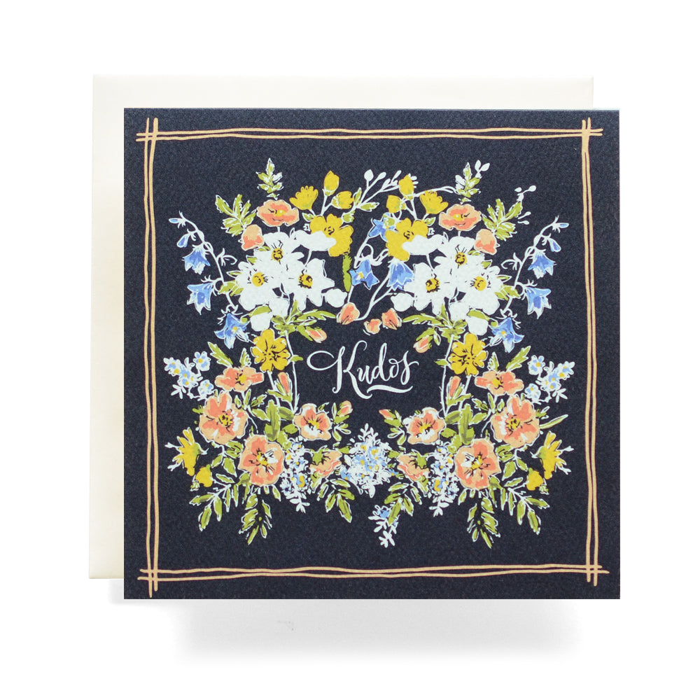 Floral “Kudos” Congratulations Greeting Card