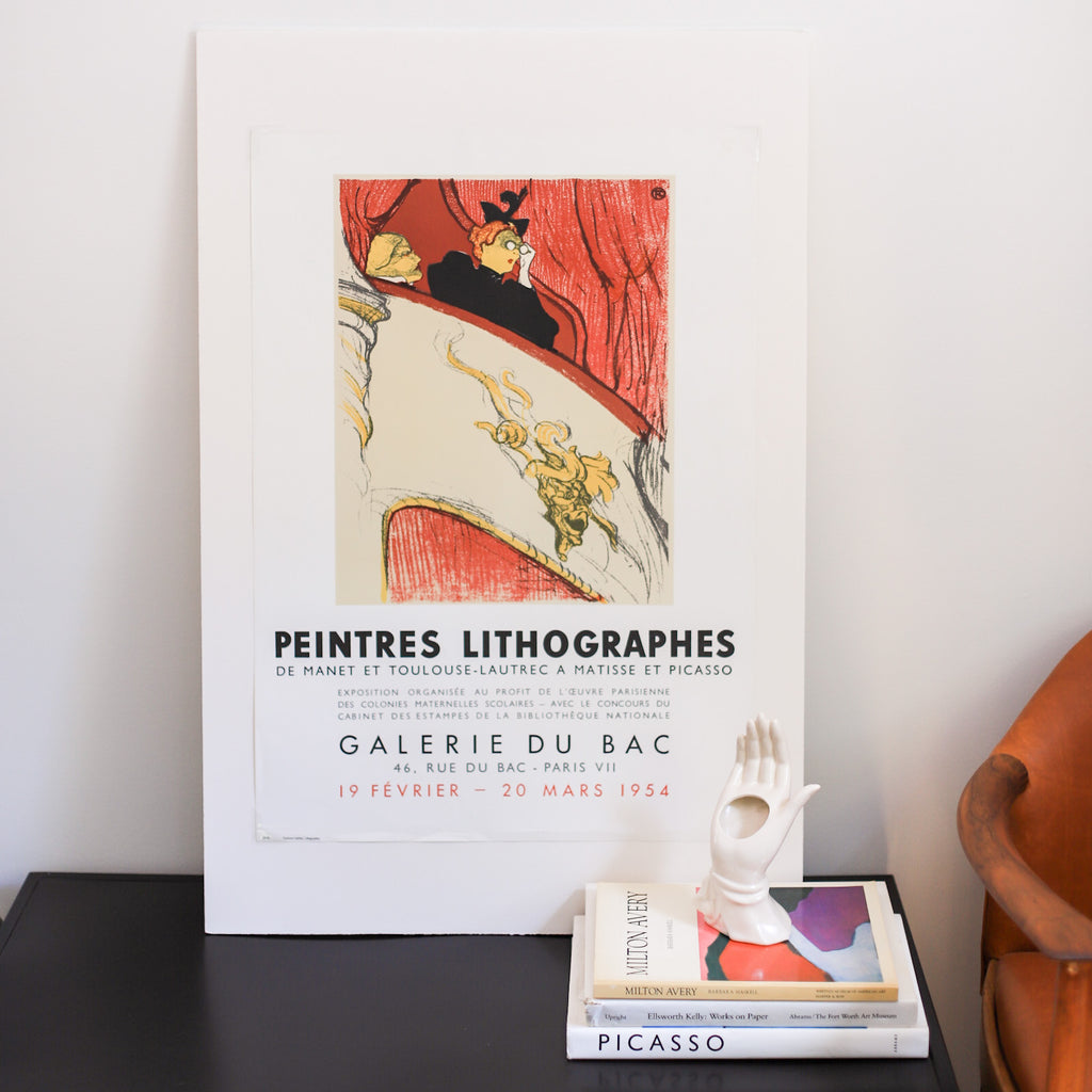 Vintage 1954 Toulouse Lautrec Art Exhibit Poster Golden Rule Gallery