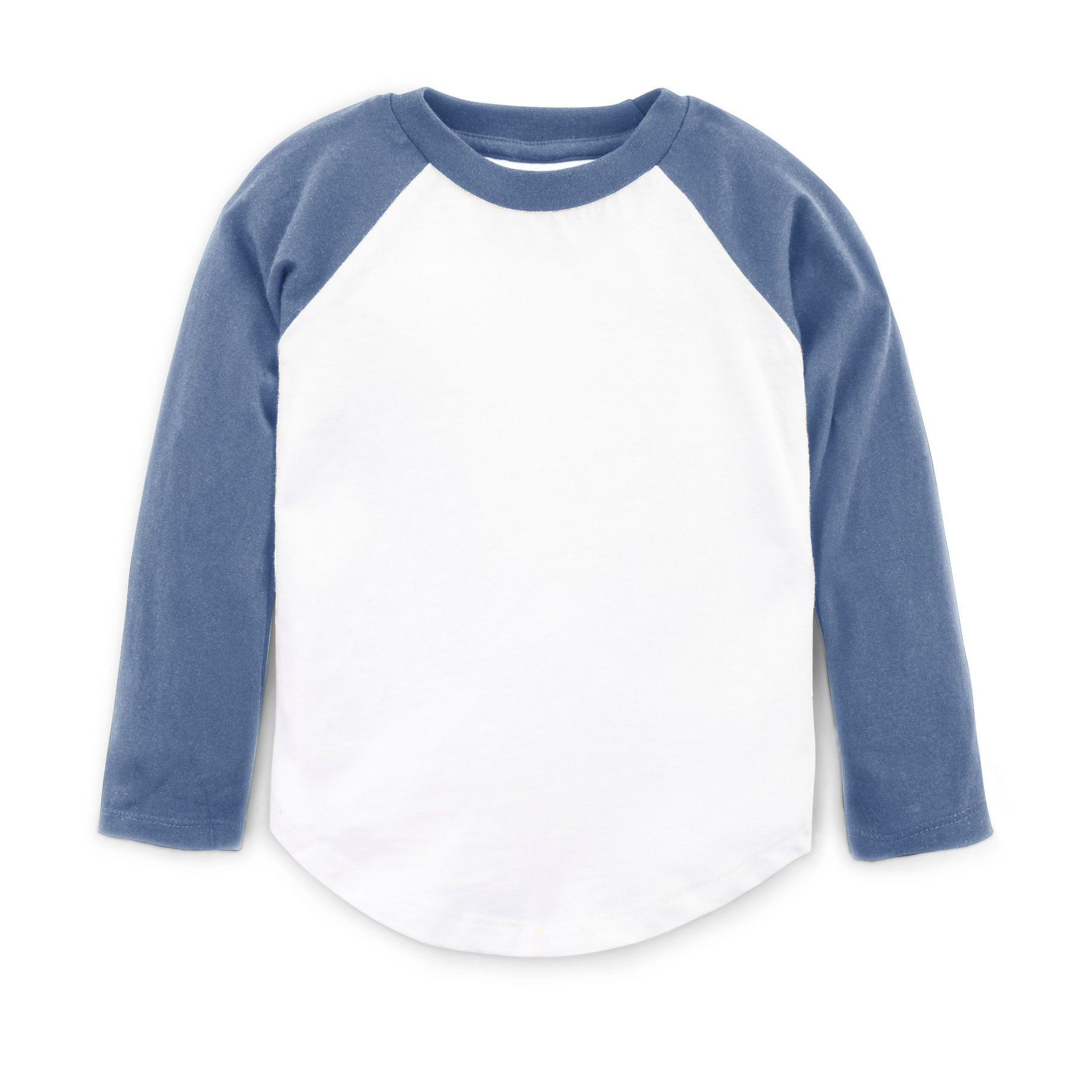 Children's Baseball Tee in Steel + White