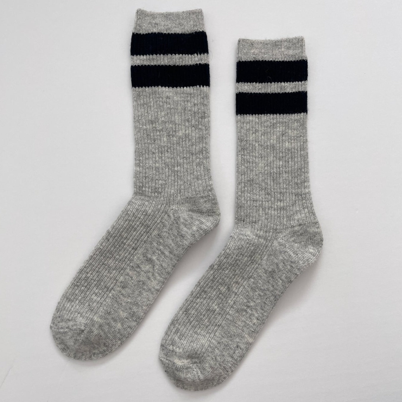 Grandpa Cashmere Blend Boot Socks with Varsity Stripe