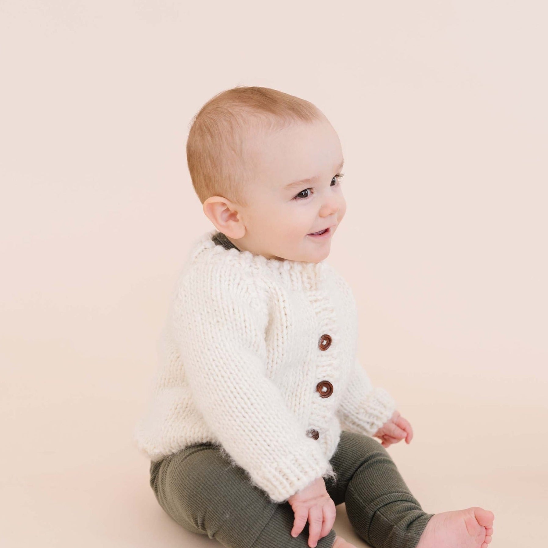 Classic Children's Cardigan in Cream