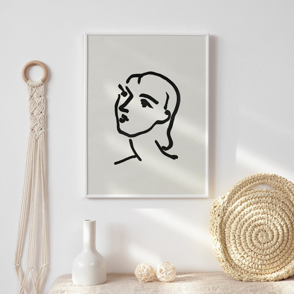 Matisse Modern Reproduction Face Line Portrait Art Print