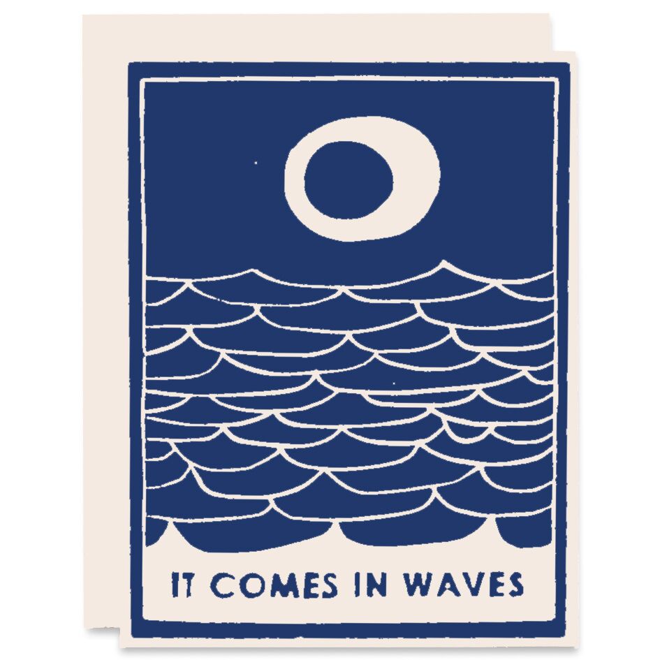 Comes In Waves Sympathy Card in Navy