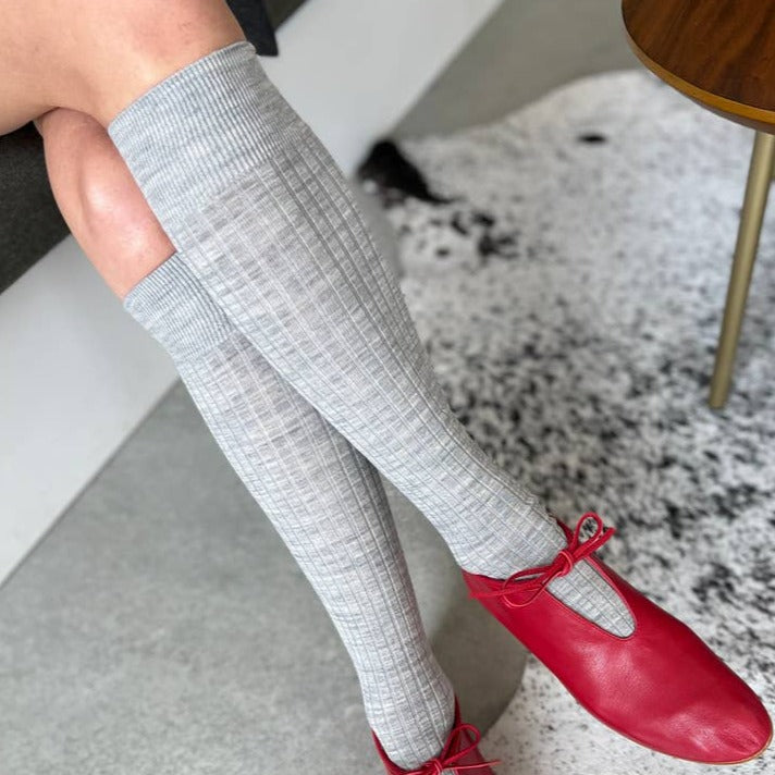 Merino Wool Blend School Girl Knee Socks