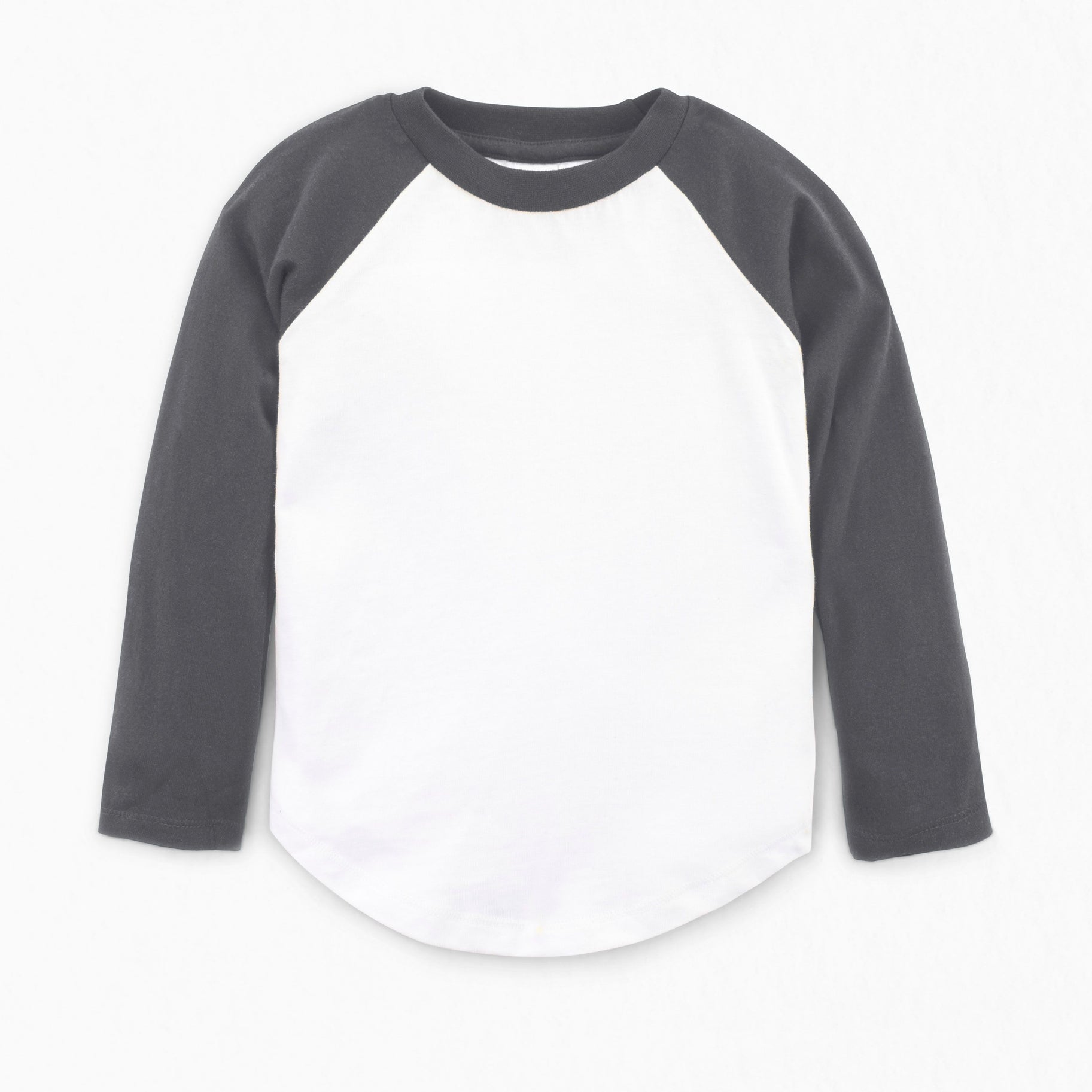 Children's Baseball Tee in Pewter + White