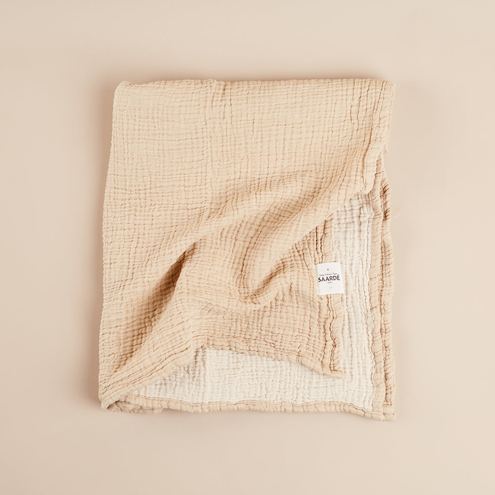 Enes Crinkle Baby Blanket in Sand + Clay