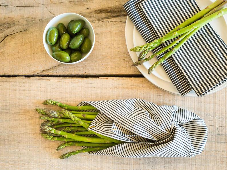 Black Broad Stripe Tea Towel