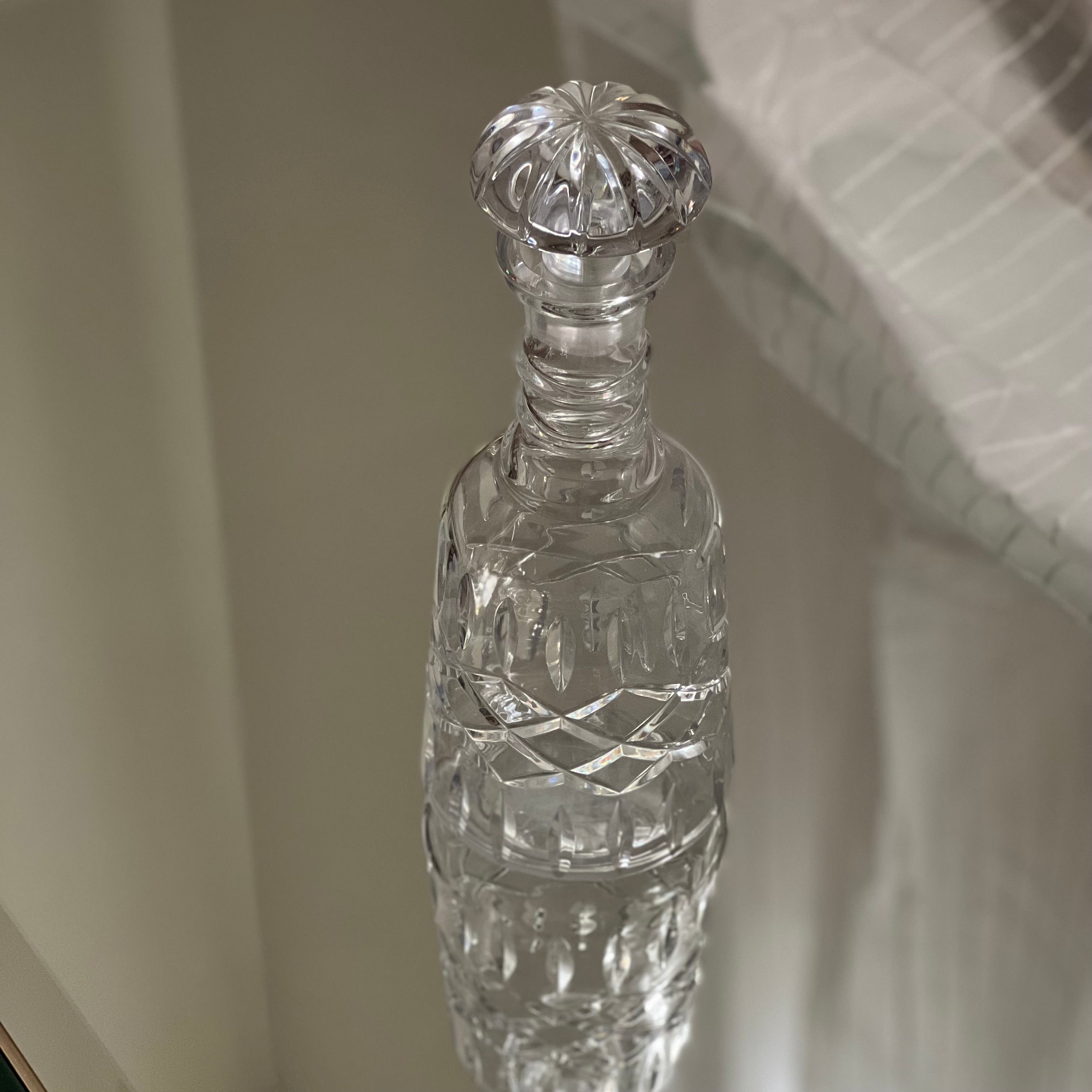 Heavy Vintage Cut Glass Decanter