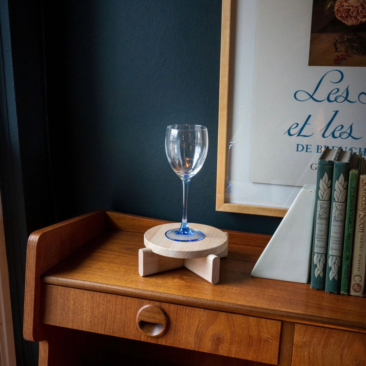 Assorted Vintage Blue Stemmed French Wine Glasses