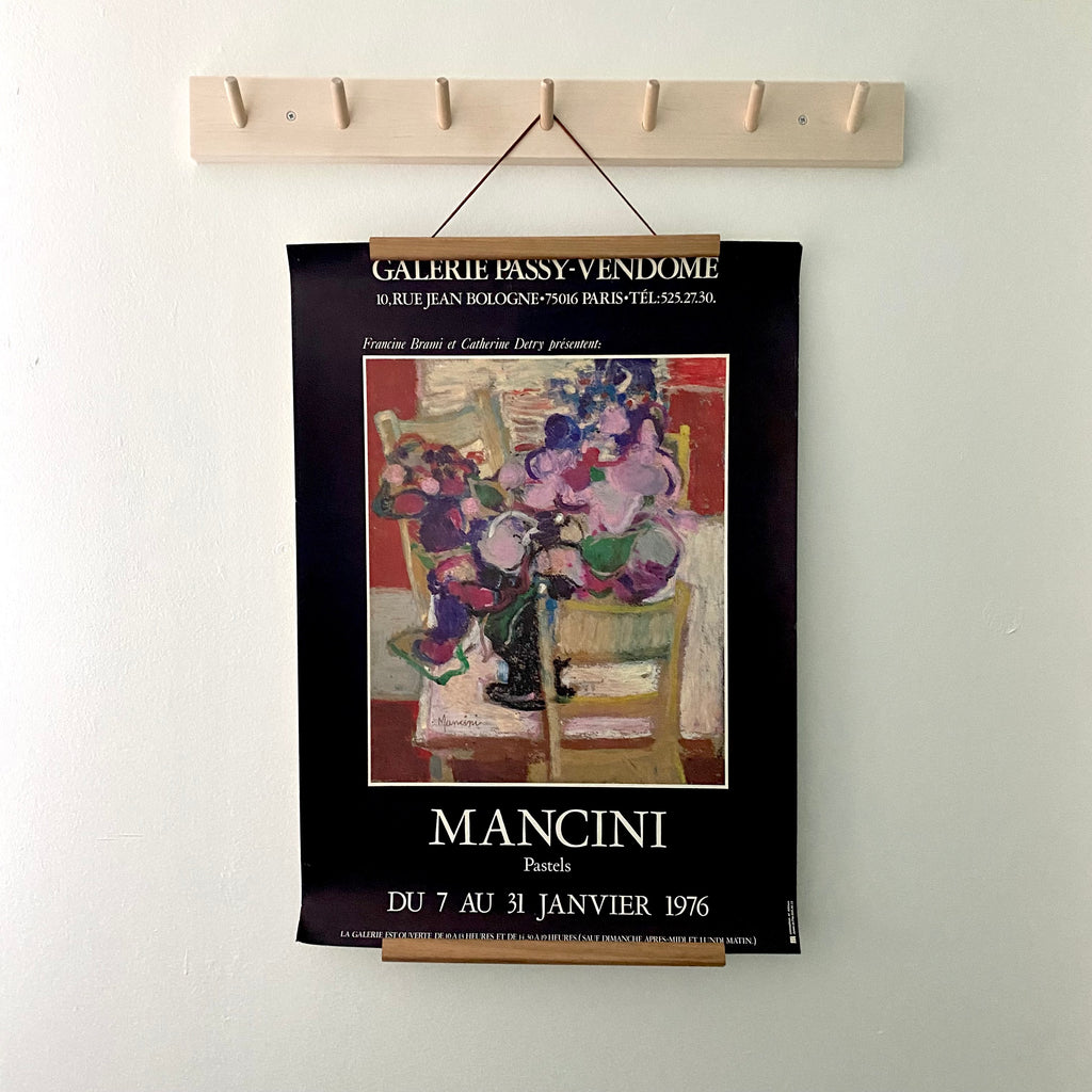 Vintage 70s French Mancini Art Exhibition Poster Golden Rule Gallery